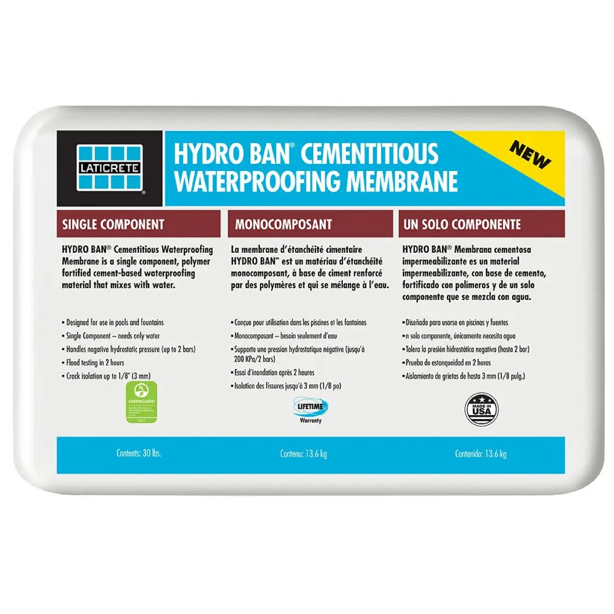 Laticrete cementious waterproofing 30lb bag
