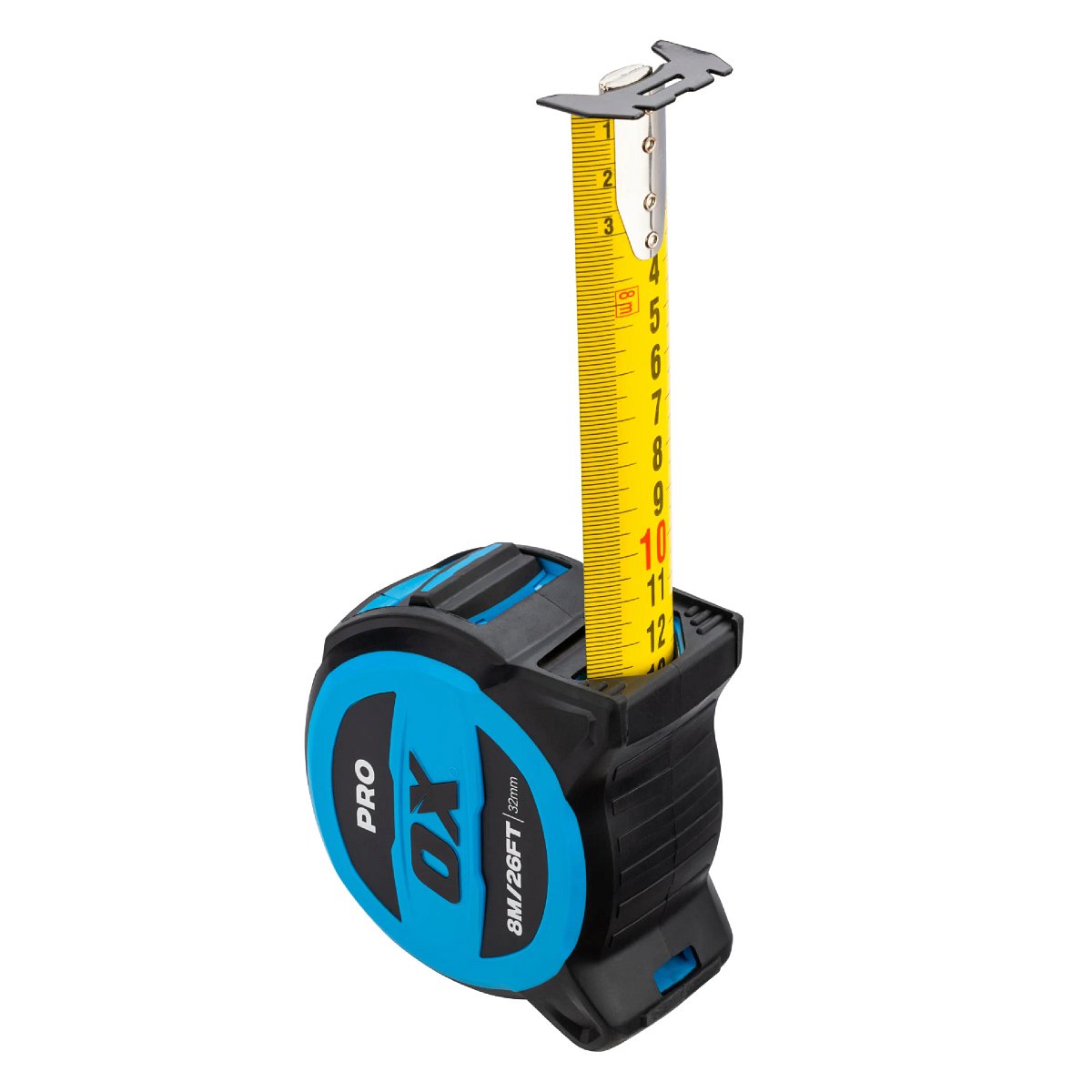 OX Pro 25-Foot Tuff Blade Tape Measure - Magnetic Dual Hook & 1 1/4" Wide Blade