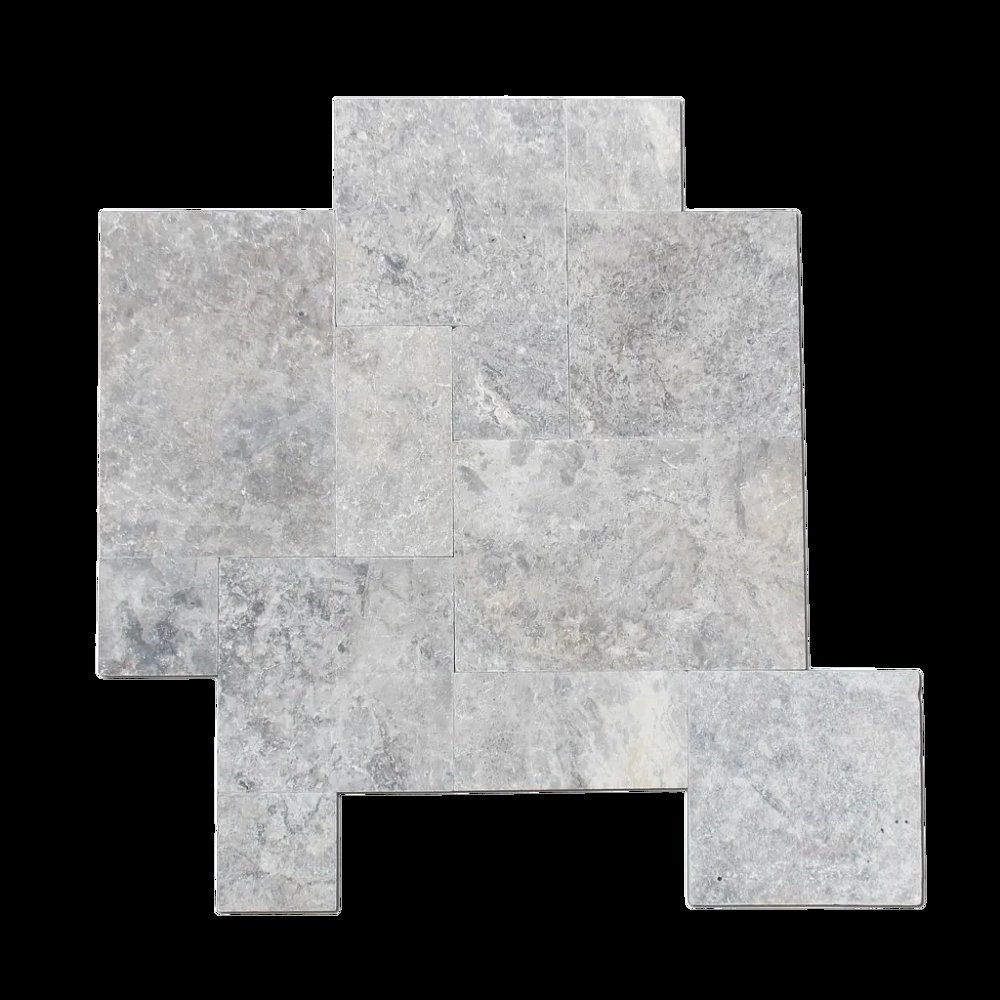 Silver Travertine Versailles Pattern
